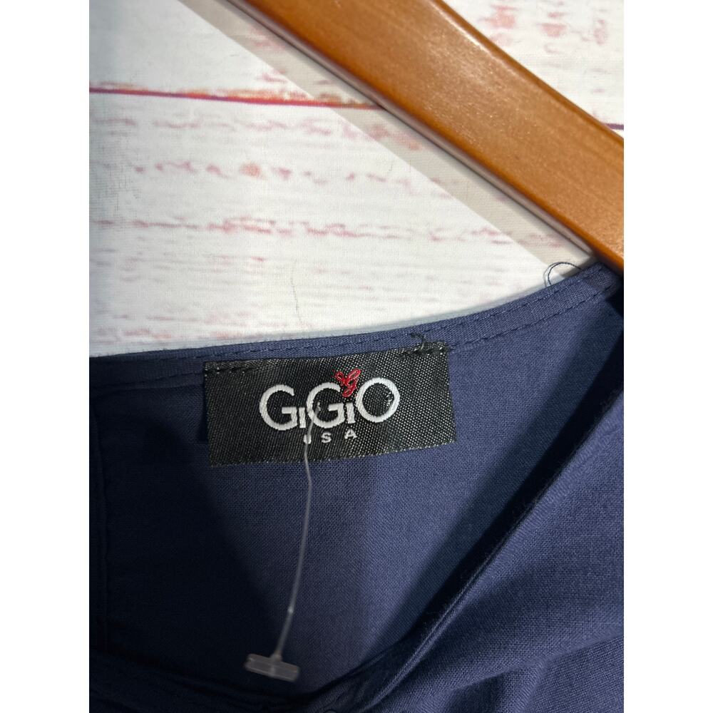 Gigio Boutique Blue Cotton Floral Embroidered Tie Side Dress | NWOT |Size Medium - Picture 4 of 7